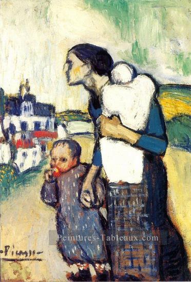 Mere et enfant 2 1905 cubiste Peintures à l'huile